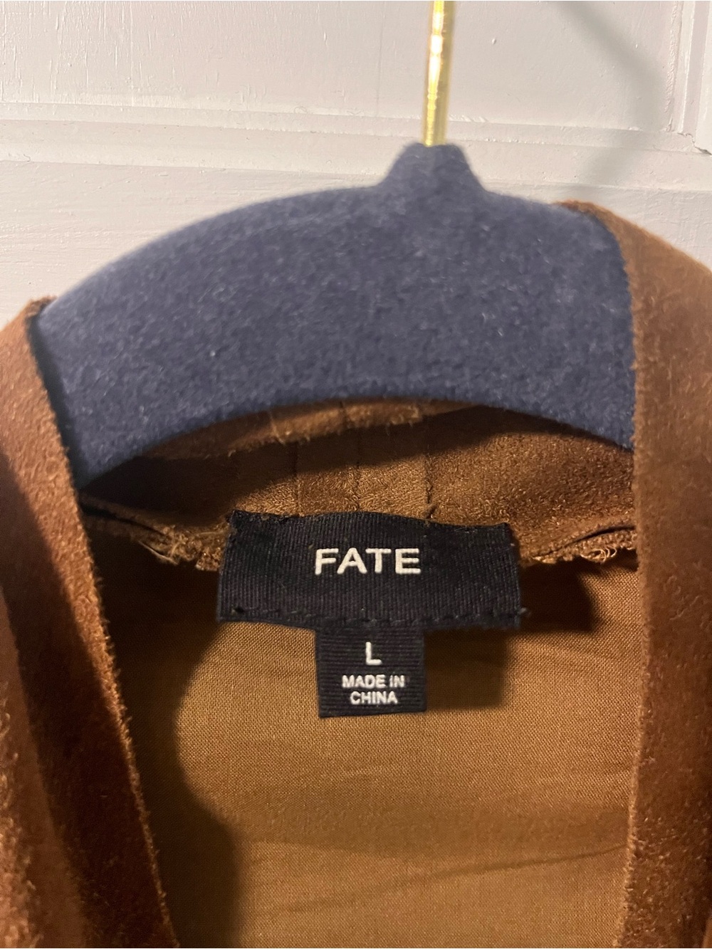 Fate Draped Suede Open-Front Jacket in Brown - Picture 5 of 6